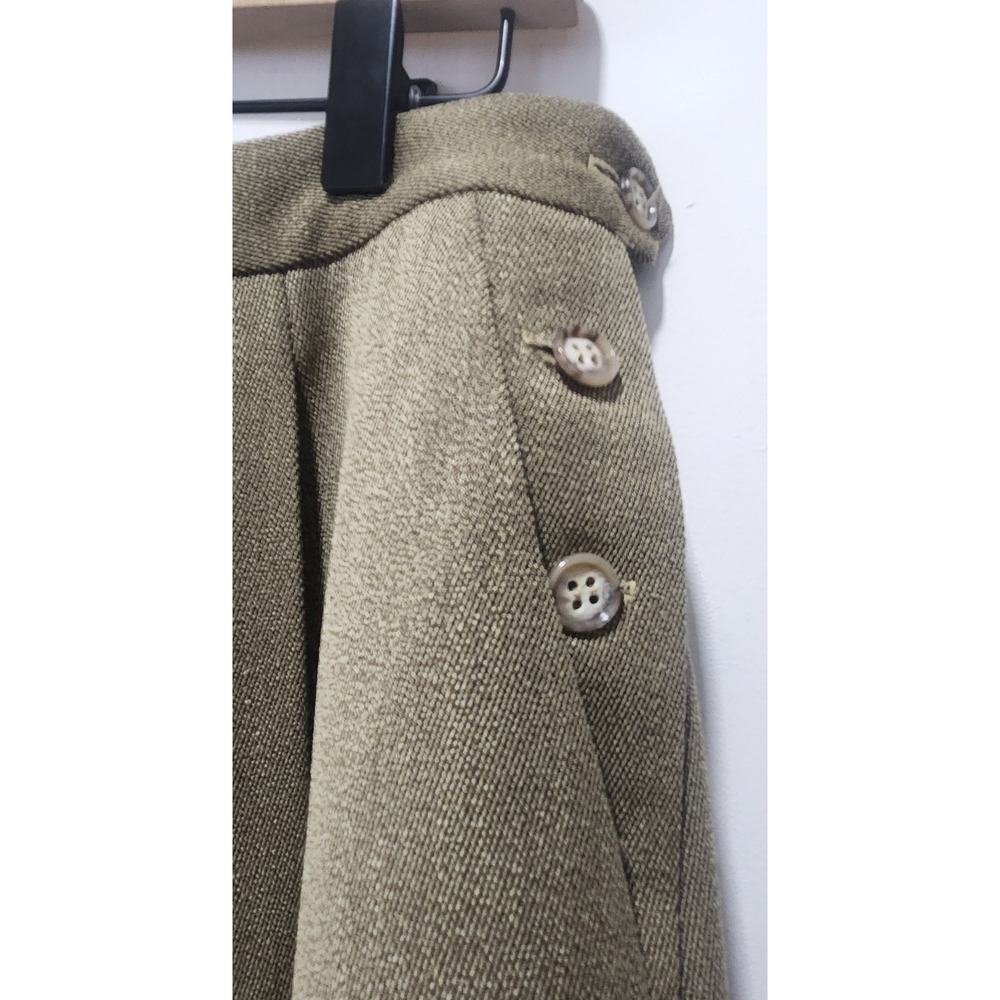 Vintage Burberrys Virgin Wool High Waist Tapered Trousers Olive Drab Size 14 - Picture 9 of 9
